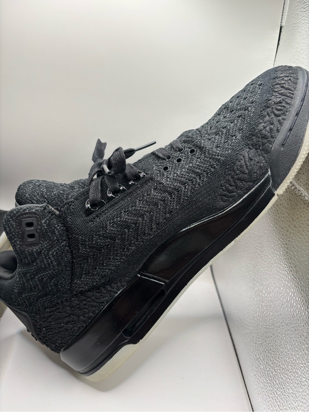 **RARE** Nike Air Jordan 3 Retro Flyknit Black AQ1005-001 Men’s Size 11.5 Shoes - Picture 8 of 9